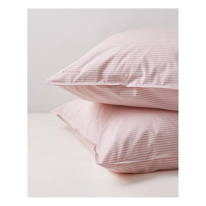 Suite 702 Taie d'oreiller Striped en Coton Bio - Set de 2 | Rose