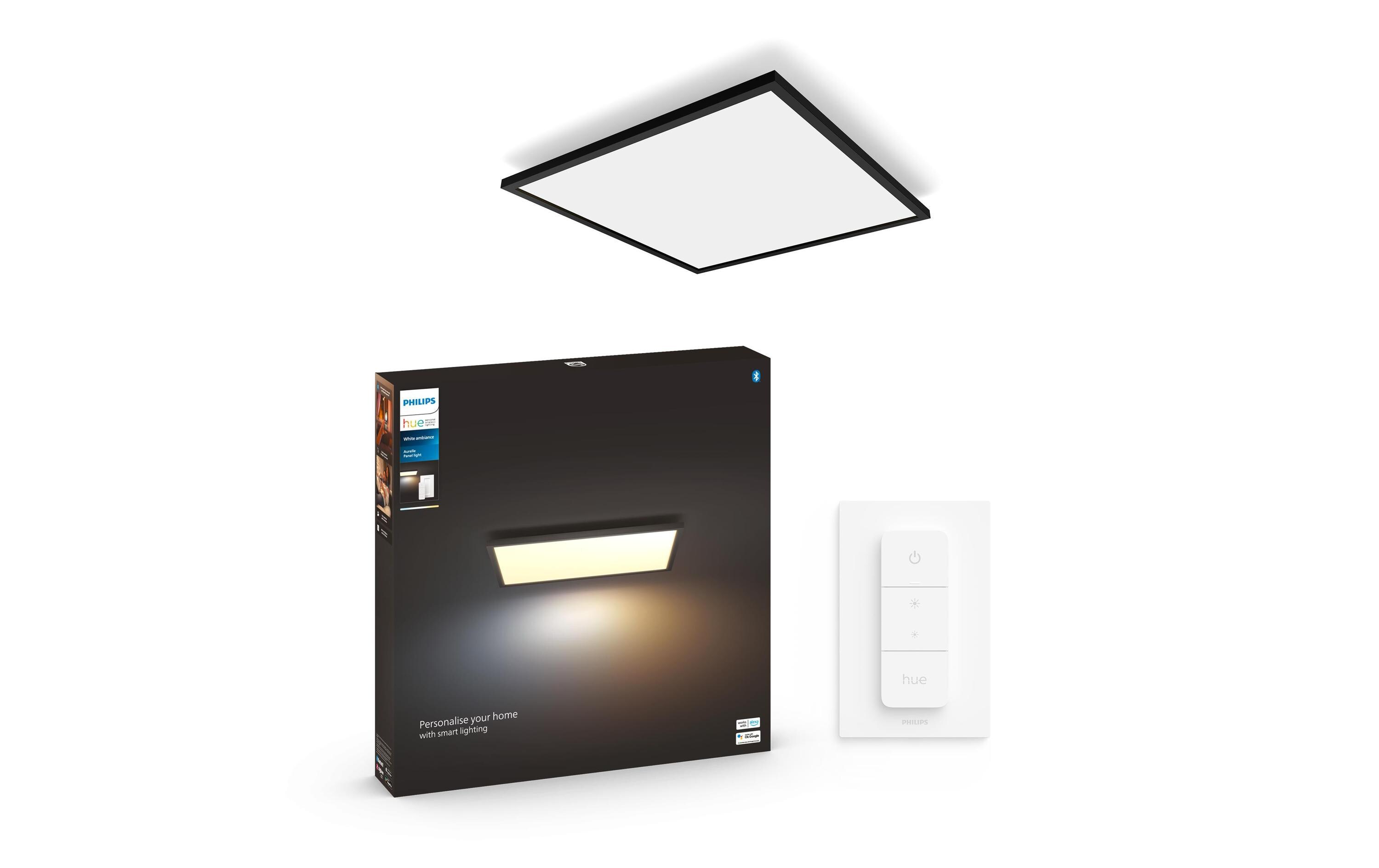 Panelleuchte White Ambiance Aurelle 60 x 60 cm Schwarz<br>Flaches Hue Panel