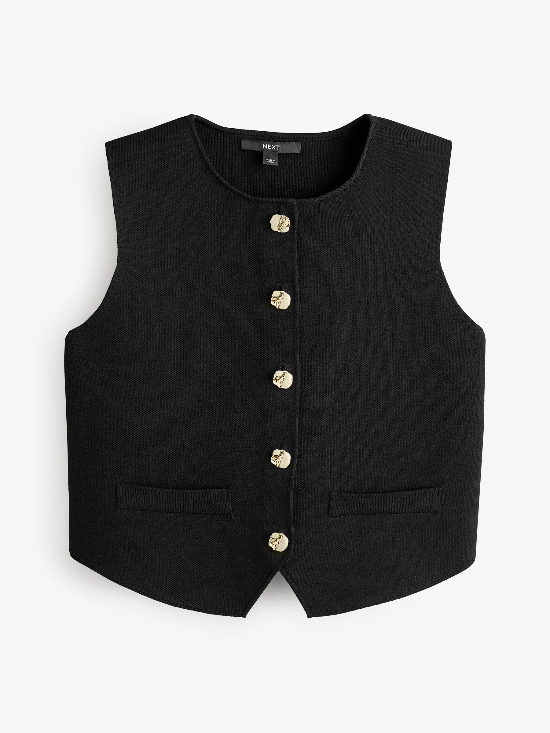 Zwart - Mooi gilet met knoopsluiting