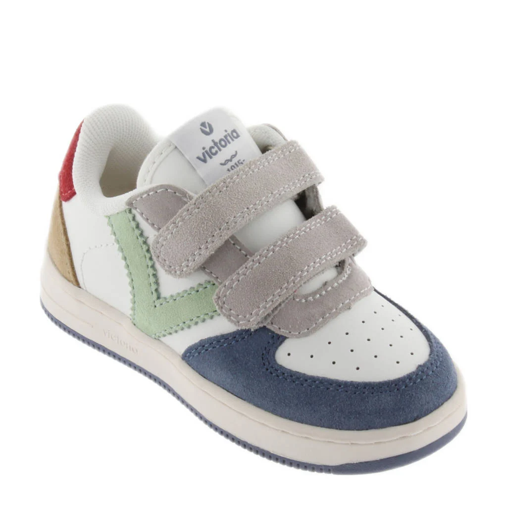 Victoria 1124116leren sneakers blauw/wit
