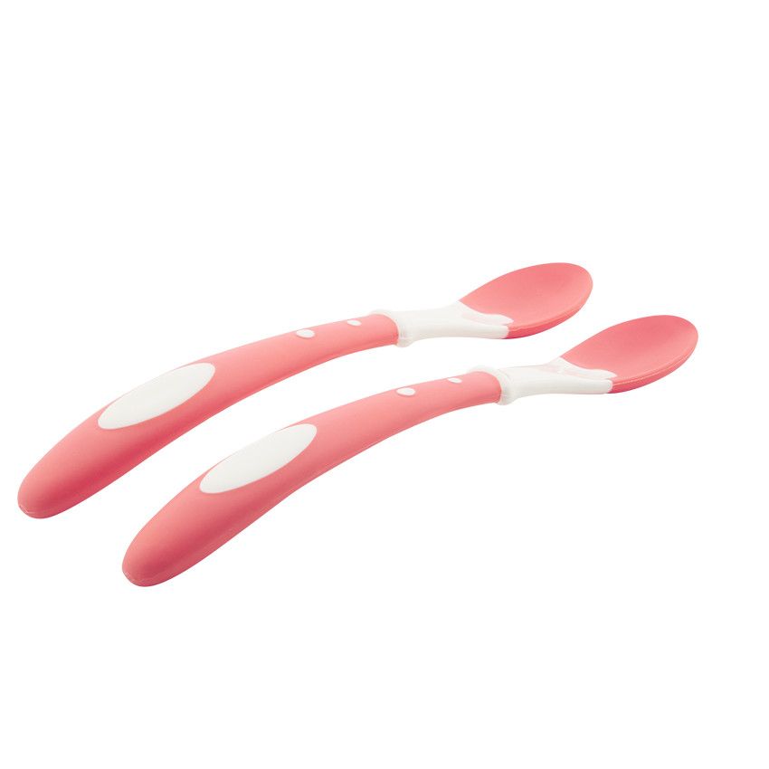 Lot de 2 cuillères thermosensibles Rose - Ecru