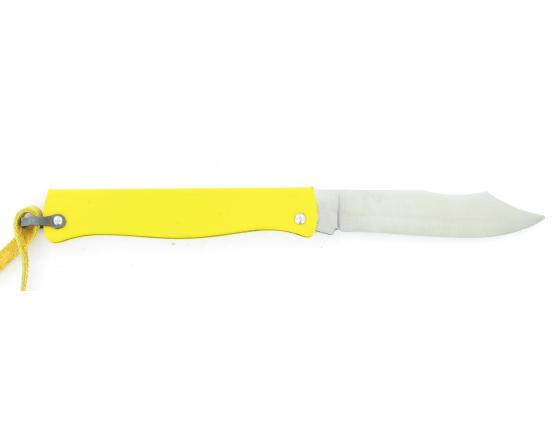 Douk Douk 160 Inox - Manche Acier couleur JAUNE - GAINE CUIR Couteau de poche Le Thiers par Cognet Douk Douk