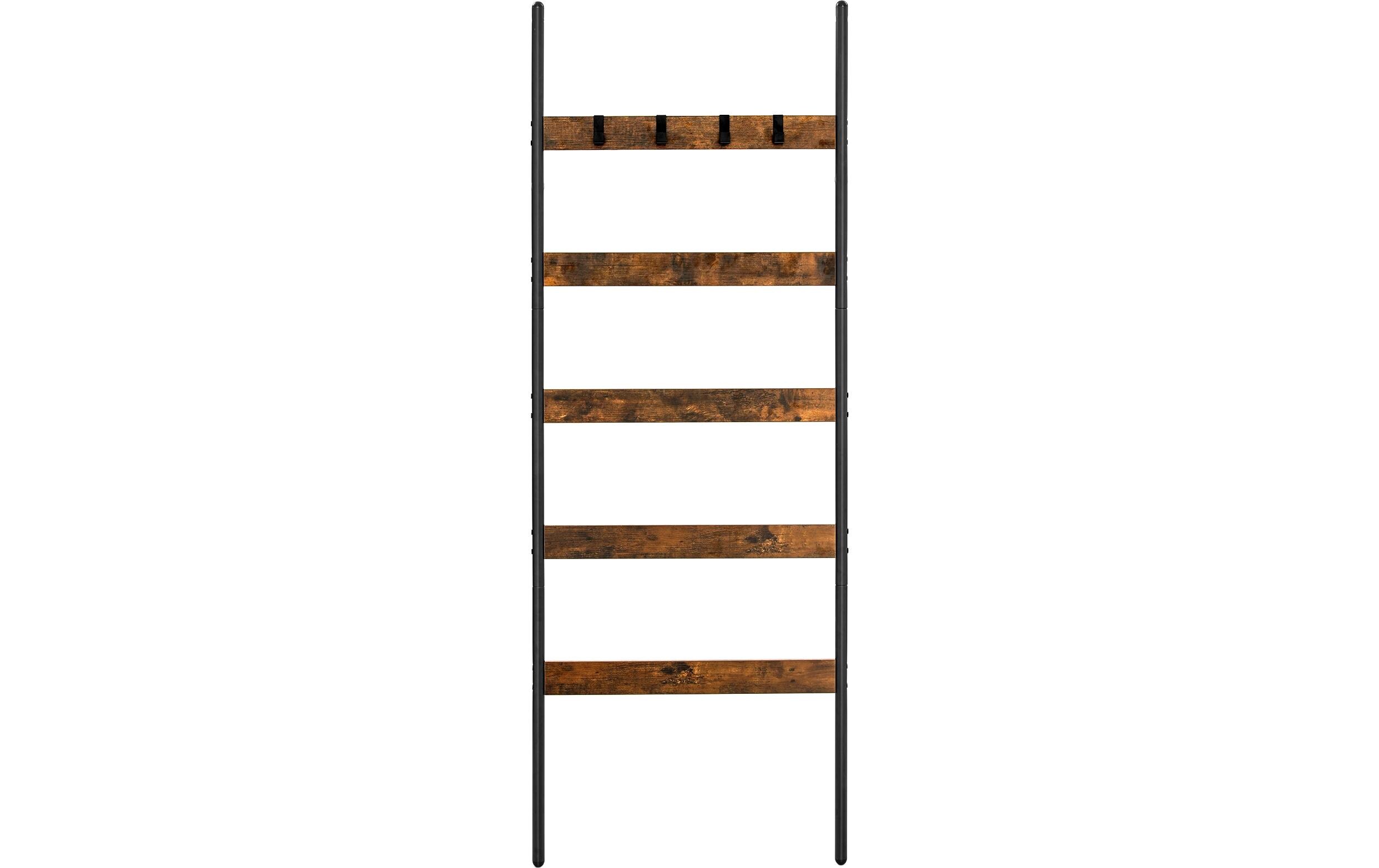 Leiter mit 5 Sprossen 65 x 178 cm, Braun/SchwarzLeiter-Regal