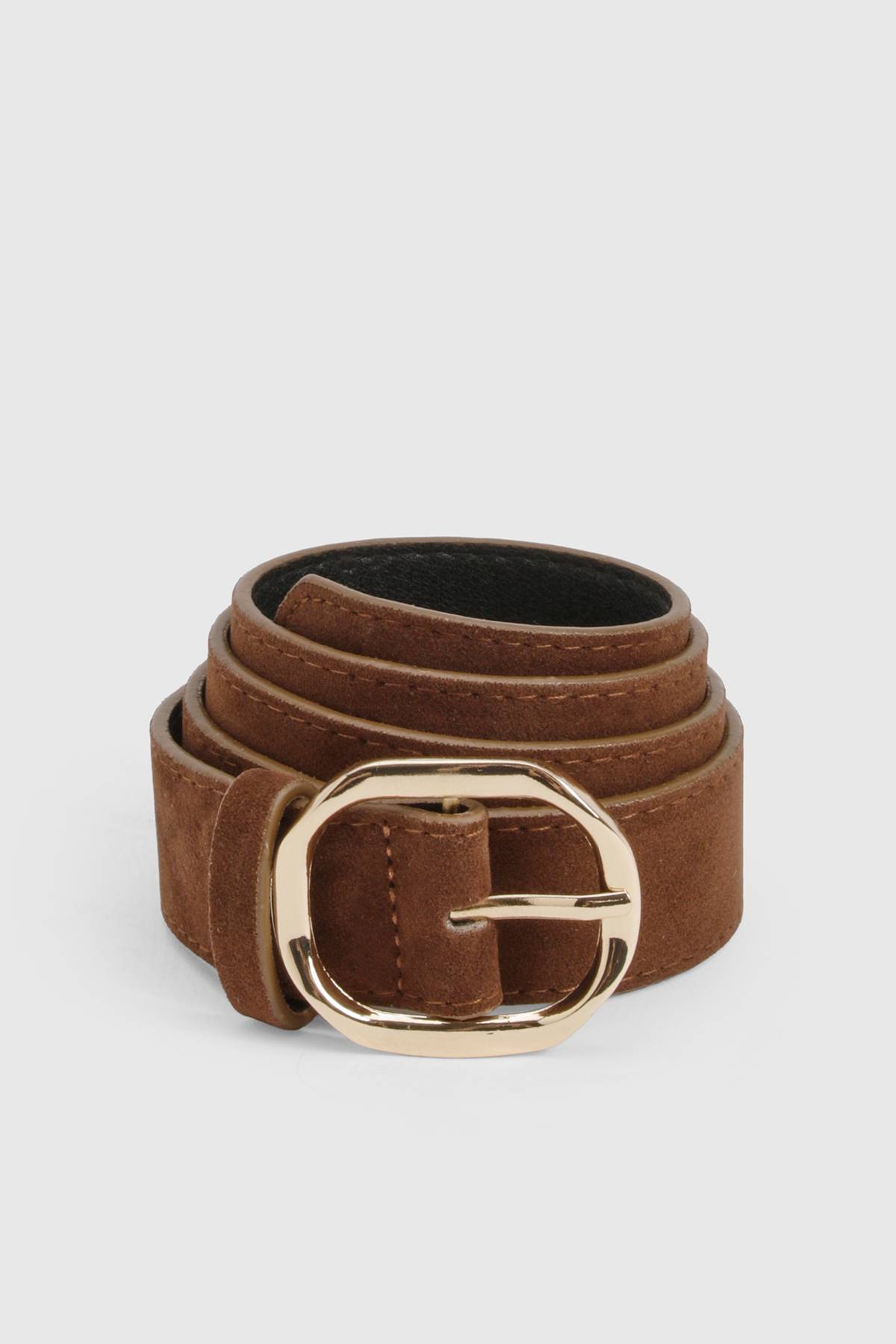 boohoo Ceinture à boucle inclinée en faux suede
