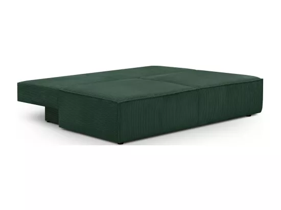 Canapé convertible 3 places avec coffre de rangement en velours côtelé vert foncé - Milla