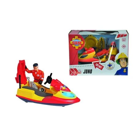 Simba Feuerwehrmann Sam Juno, Jet Ski mit Figur, ca. 16cm