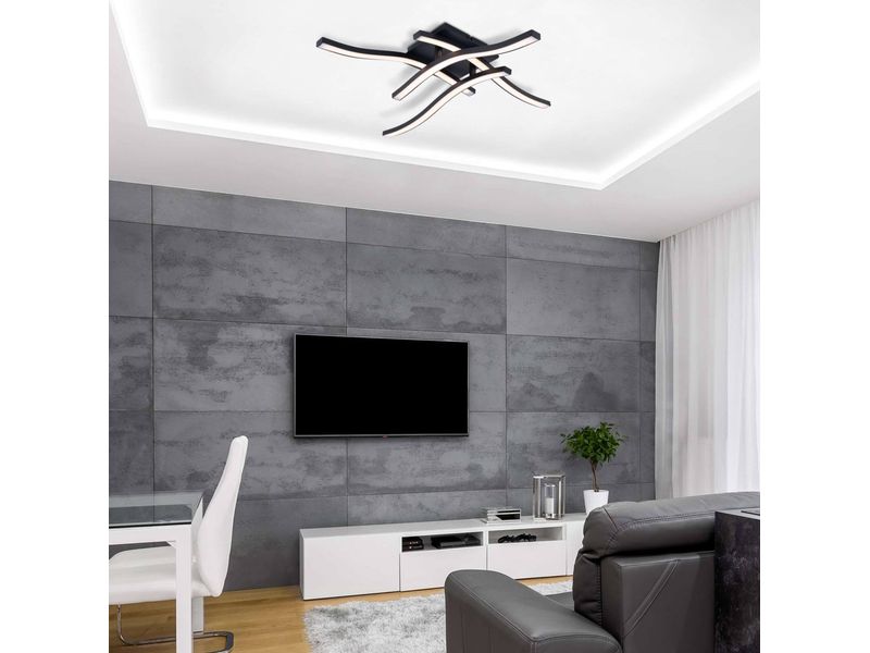 Näve Deckenleuchte «Onda» 45 cm LED Deckenbeleuchtung aus Aluminium, Eisen und Kunststoff