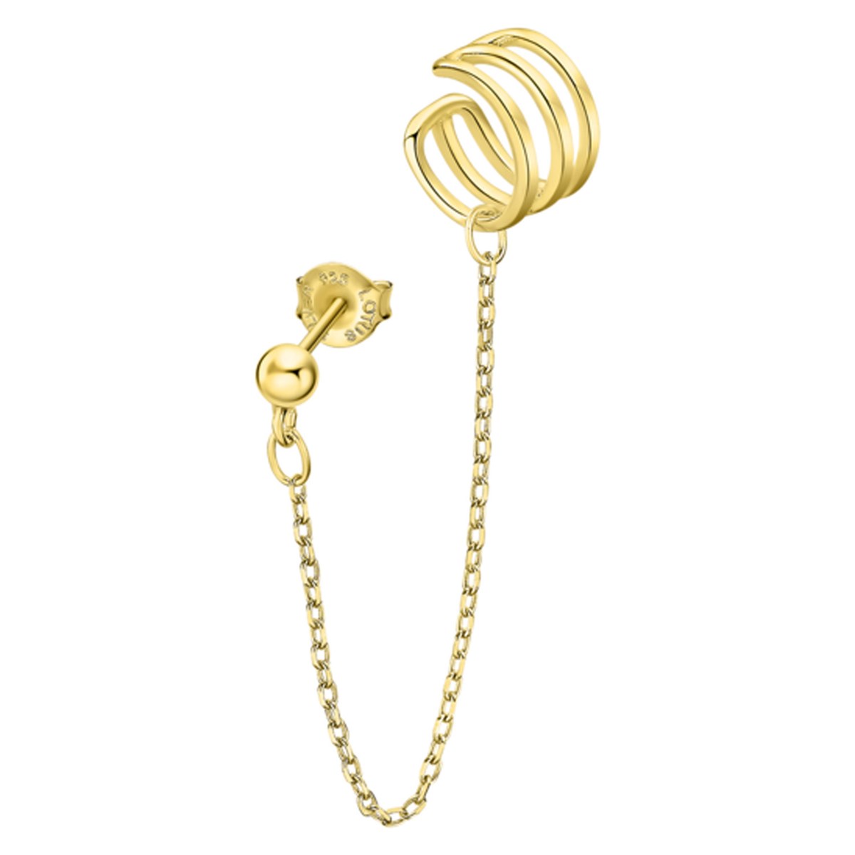Boucle d'oreille ear cuff Lotus Silver dorée
