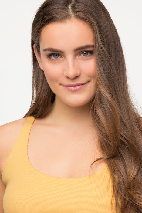 Bustier, Rippjersey, Carree-Ausschnitt, Biobaumwolle
