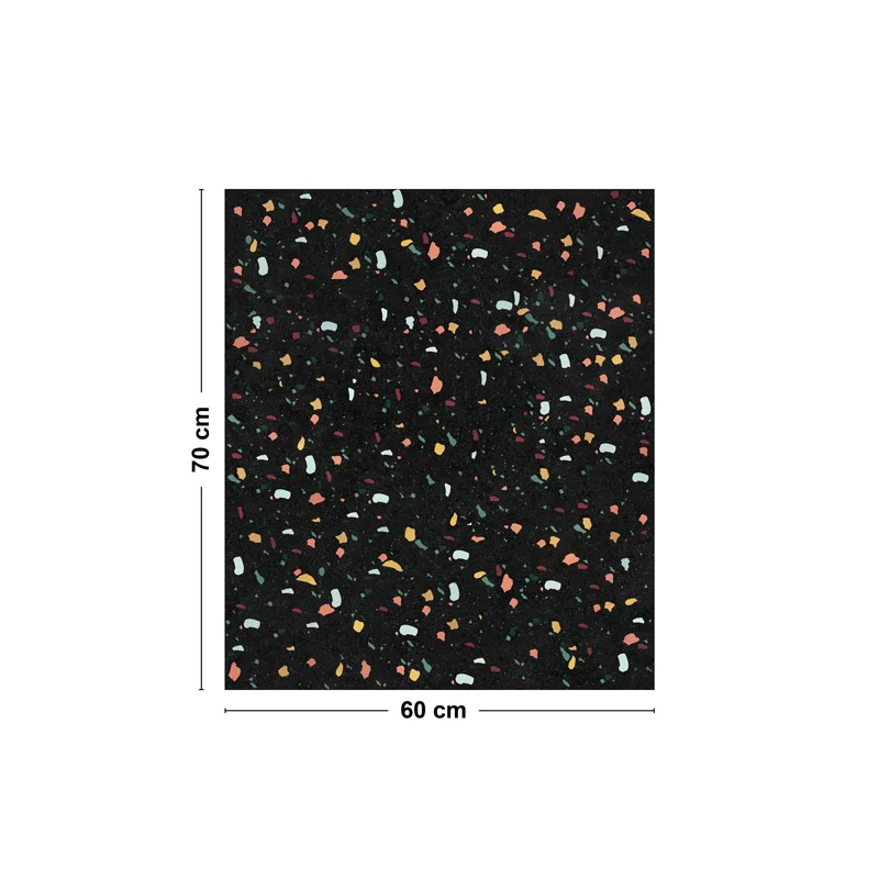 Crédence cuisine Fond de hotte ALU L 60xH 70cm - TERRAZZO NOTTE 99deco