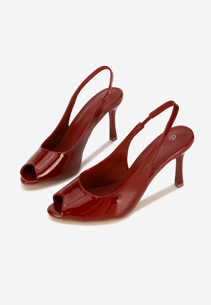 Sandales à talon fin rouges Sarinna