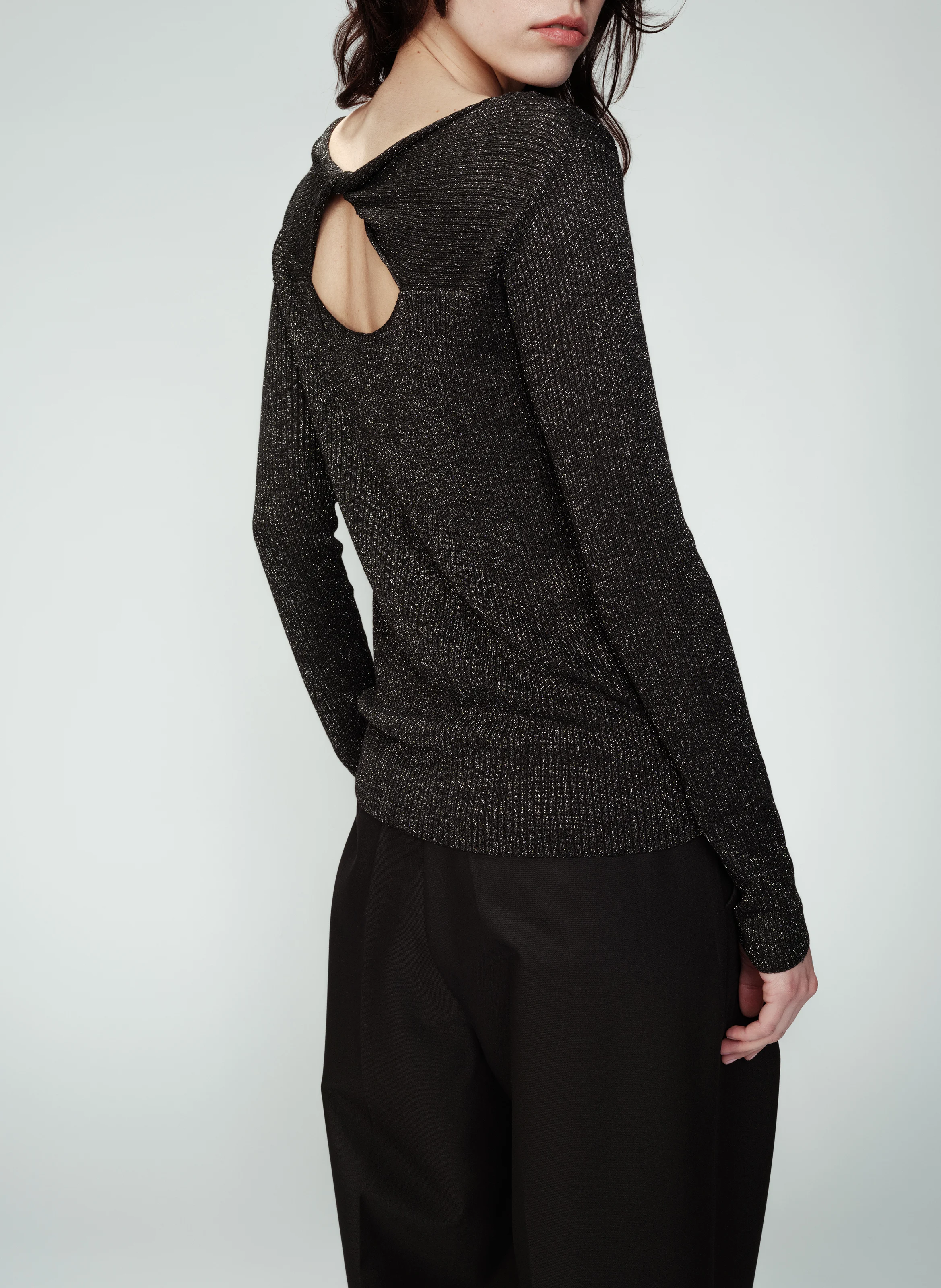 OLGA - Pull col rond| Noir