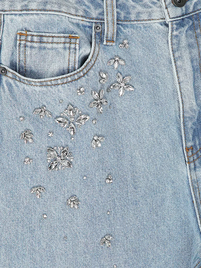 SELF-PORTRAIT Jeans Flared Fit hellblau