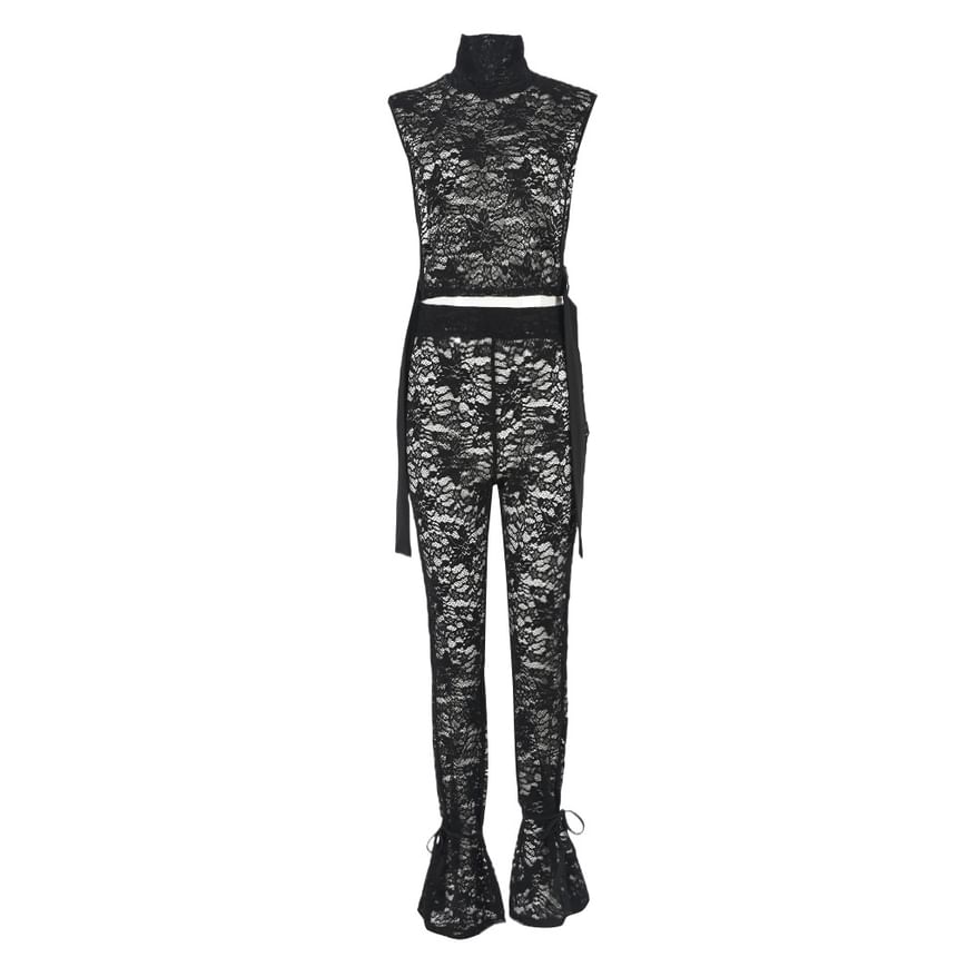 BrickBlack - Set: Mouwloze kanten top + legging
