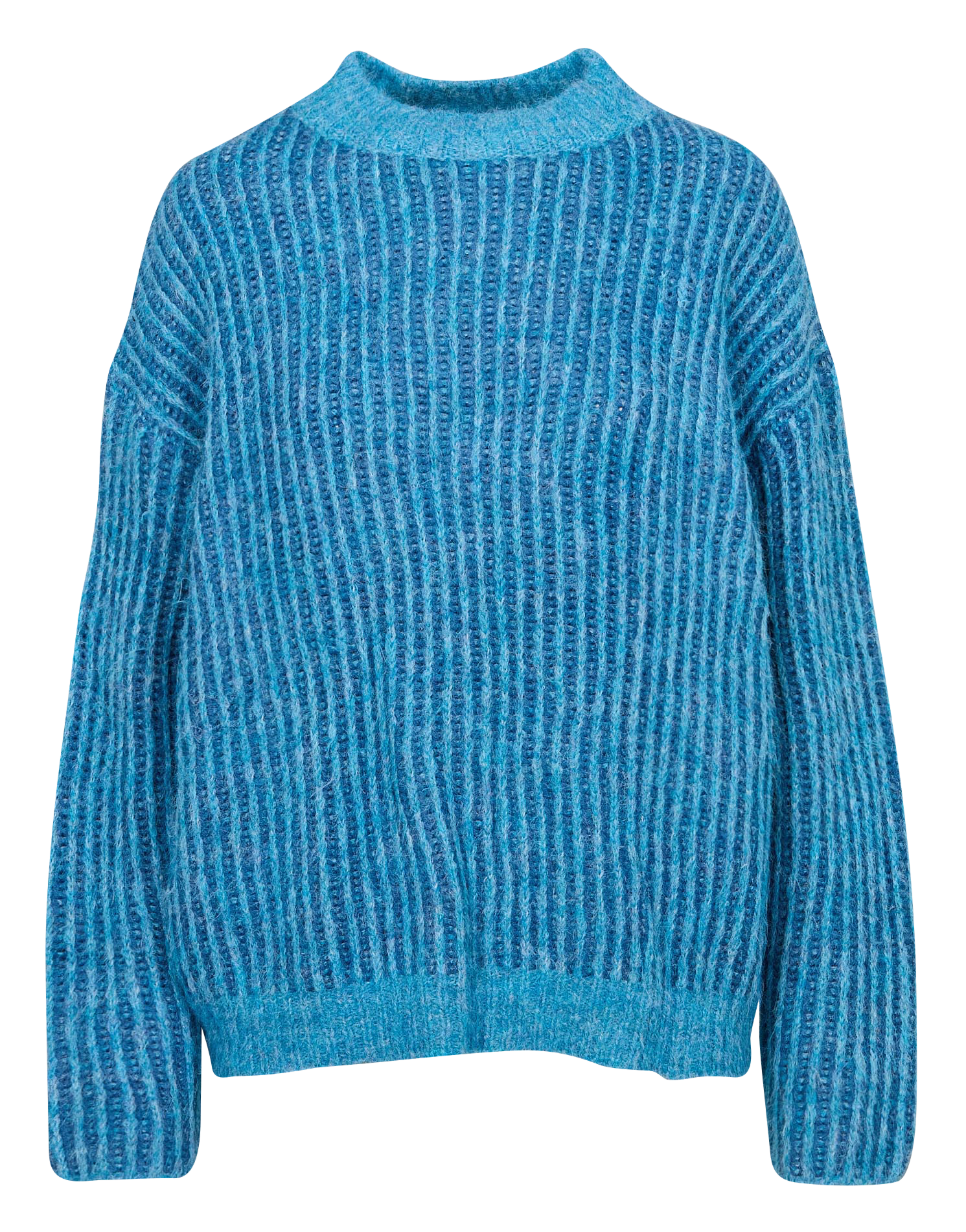 Pull droit en maille | Bleu