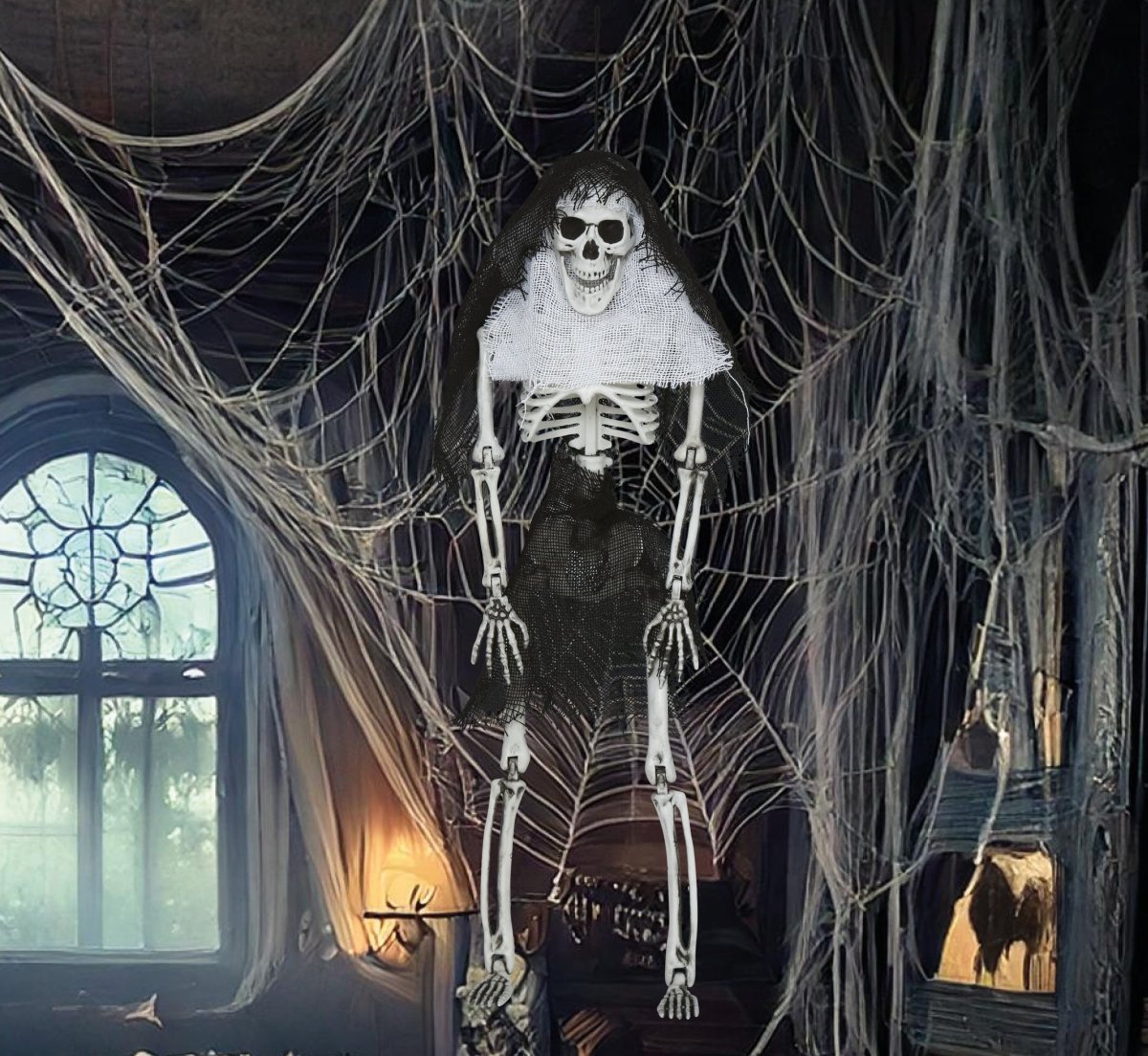Halloween Skelet Met Capuchon 45cm