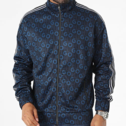Sweat Zippé A Bandes Dogda 50493706 Bleu Marine