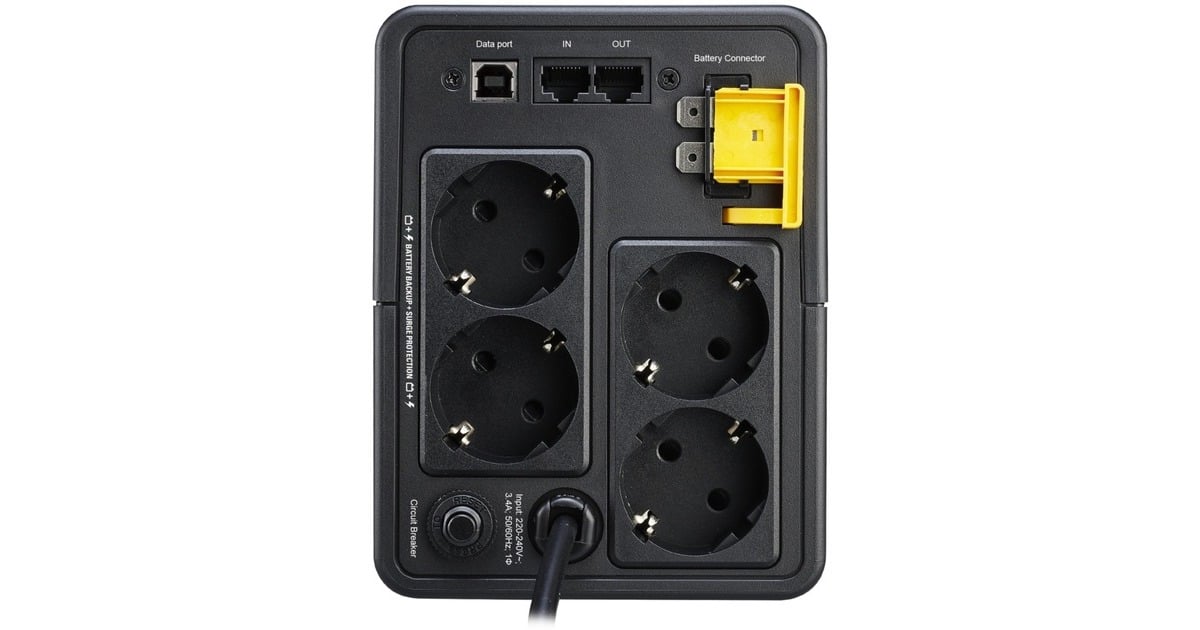 APCBack-UPS 750VA, 230V, AVR, Schuko ups  (Zwart, 4x Schuko, BX750MI-GR)