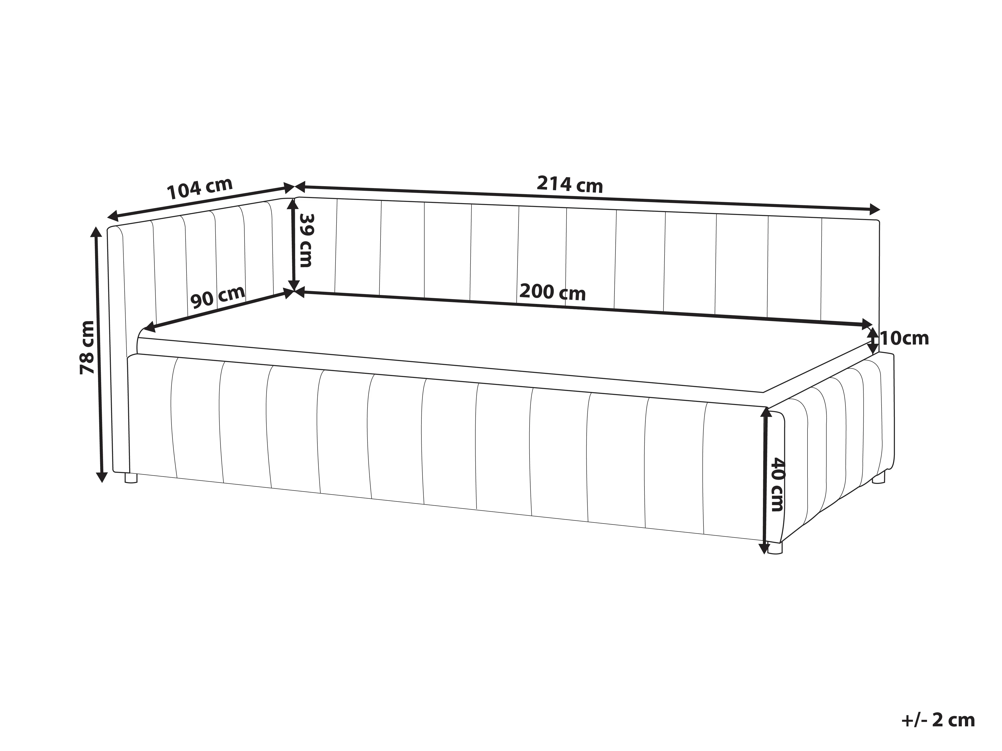Bedbank Fluweel LISIEUX 90 x 200 cm Taupe