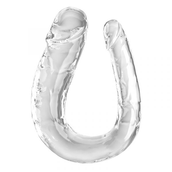 King Cock Double Trouble Dildo Duplo Transparente 44 cm