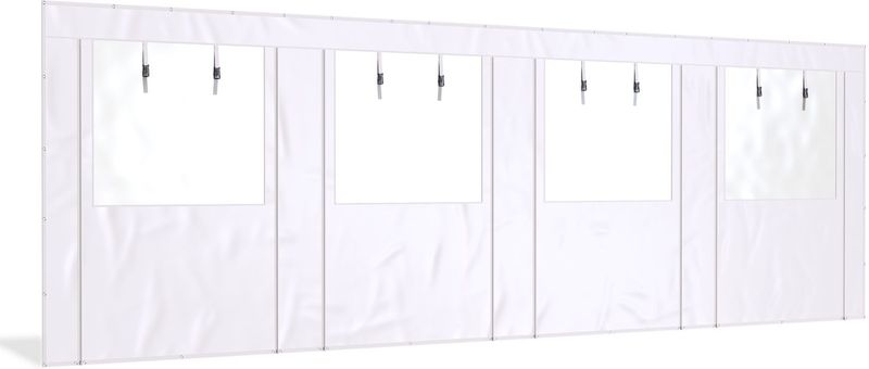 Overkapping - PVC - 8 meter breed - 250 cm hoog - Zijwand met Raam en Ritsen