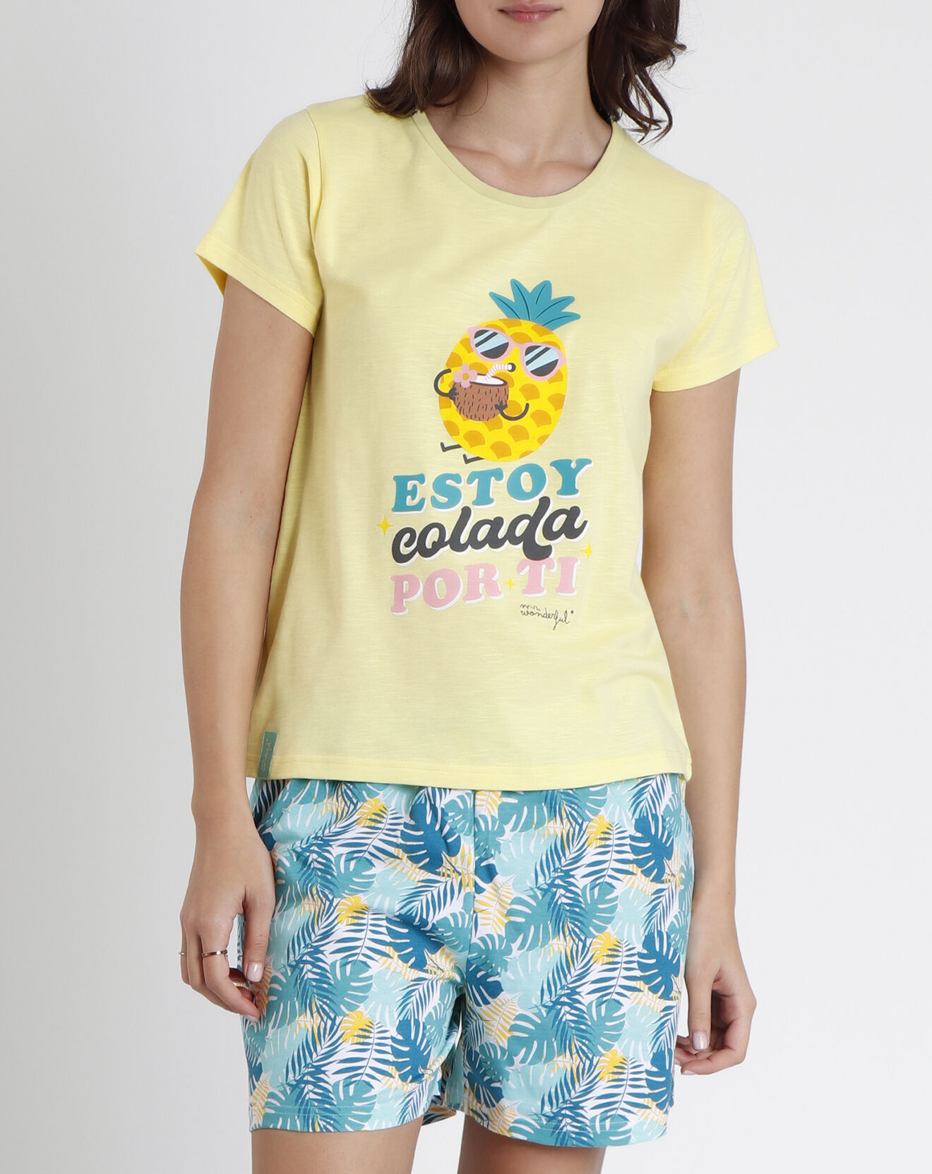 Mr Wonderful Pyjama T-Shirt & Short Hermine jaune/vert