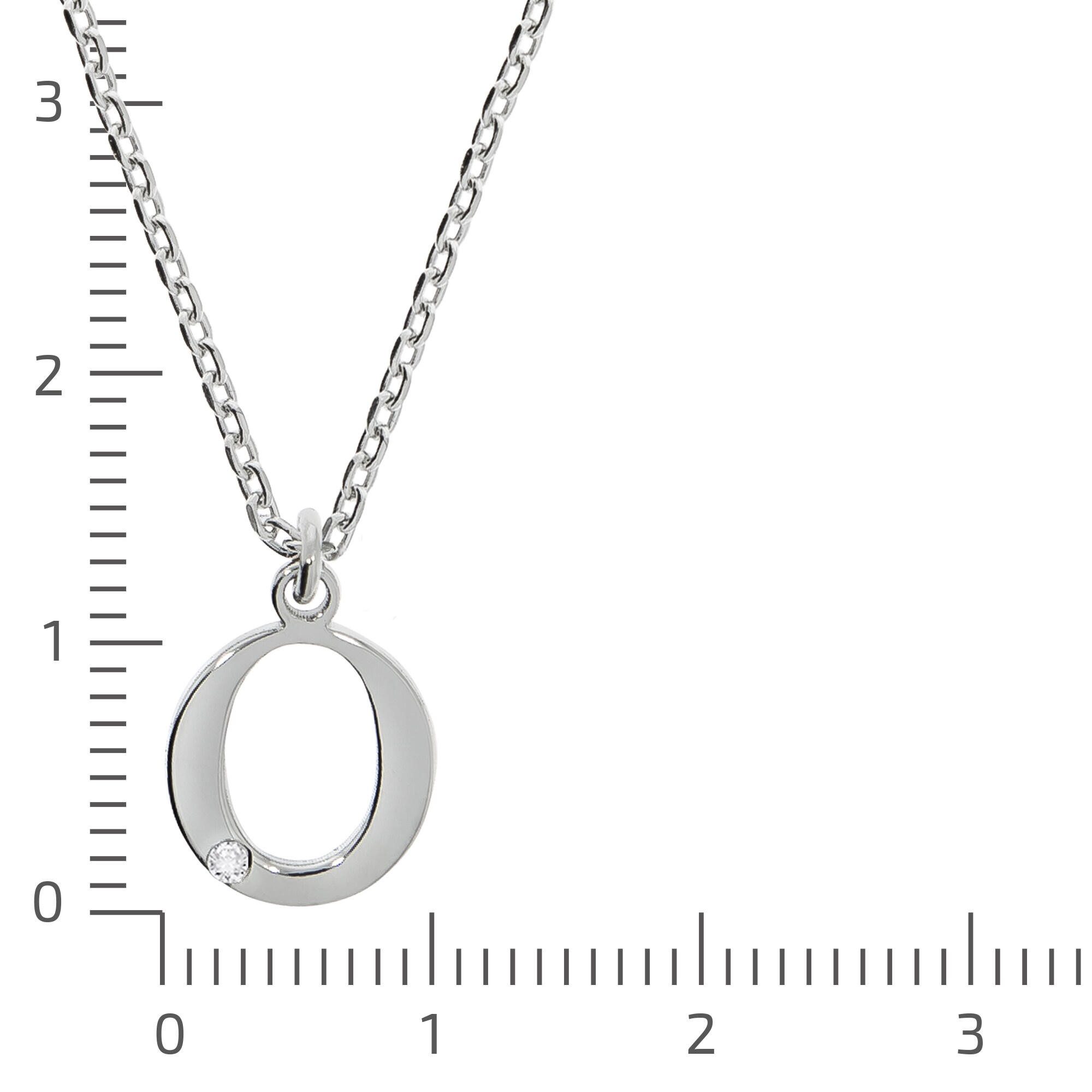 Diamonds by Ellen K. Halskette Silber 925 mit 1x Diamant 0,008ct. Buchstabe O