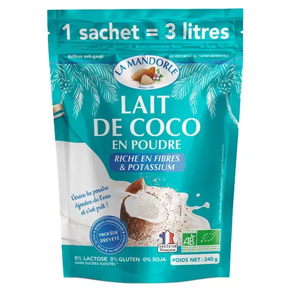 Leite de Coco Bio em Pó La Mandorle 240g