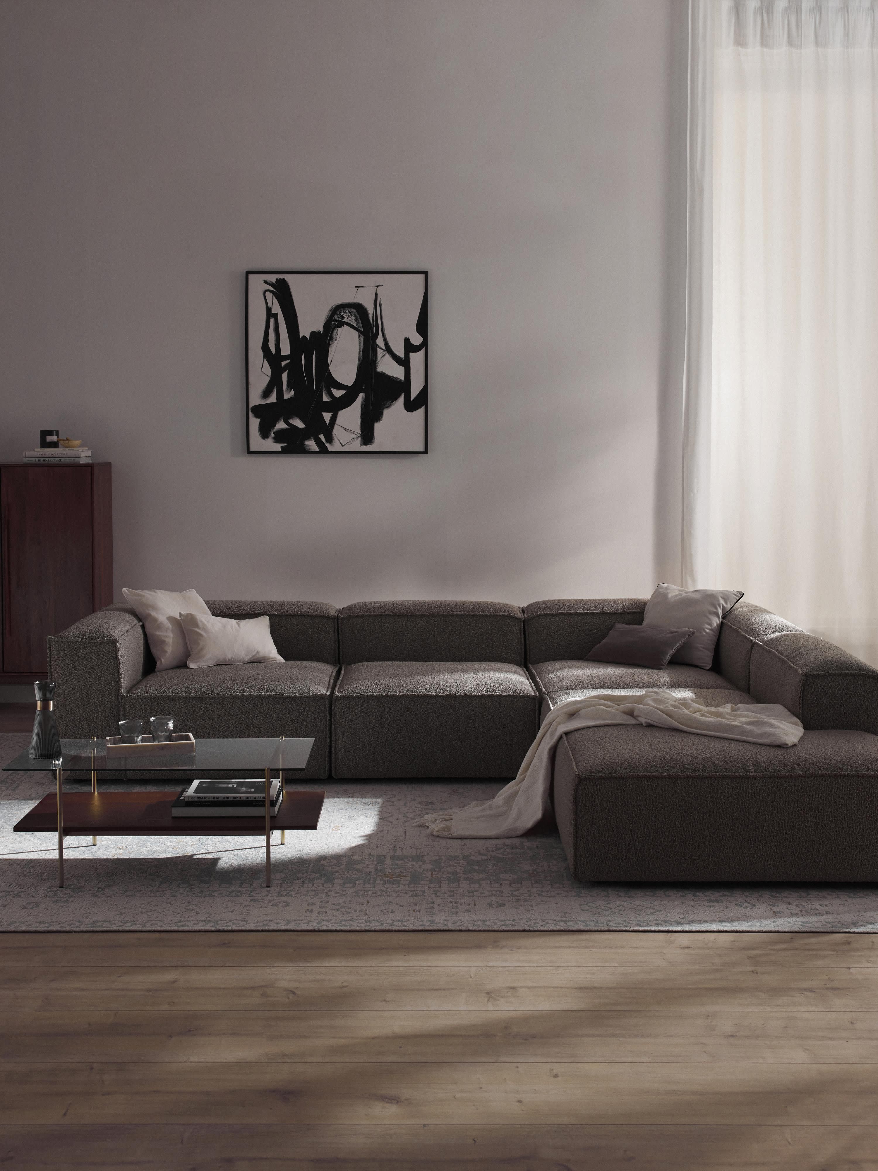 Bouclé modulaire XL hoekbank Lennon (4-zits)