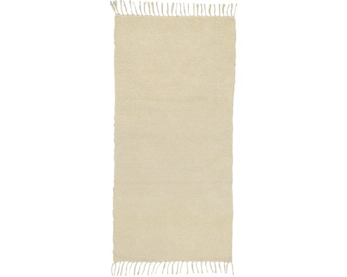 Chenille patchwork vloerkleed, naturel, 60x120 cm