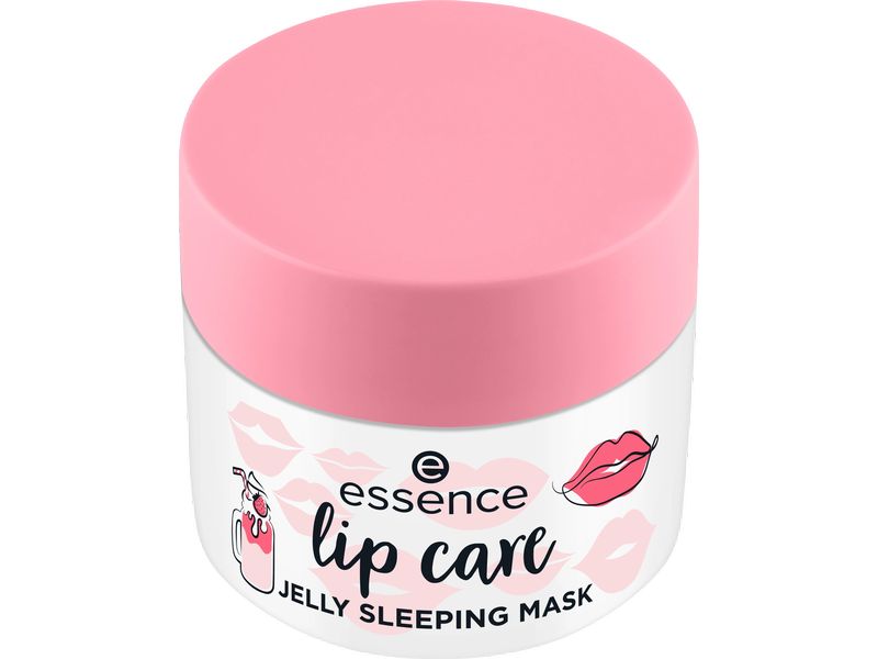 essence Lippenpflege Jelly Sleeping Mask 8 g Pflegende Lippenmaske mit Erdbeer-Milchshake-Geschmack