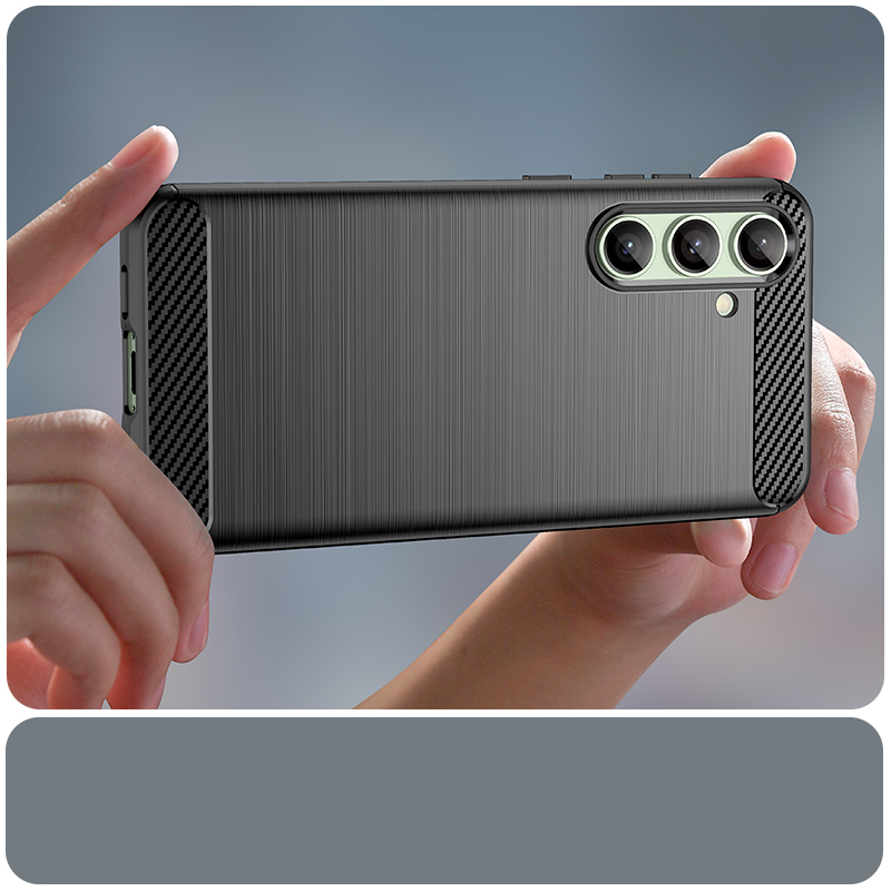 Samsung Galaxy S24 FE Gummi Case Schutzhülle Carbon Look - Schwarz