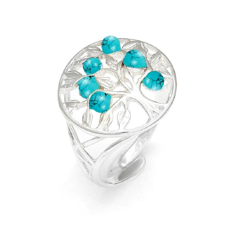 Bague arbre de vie turquoise