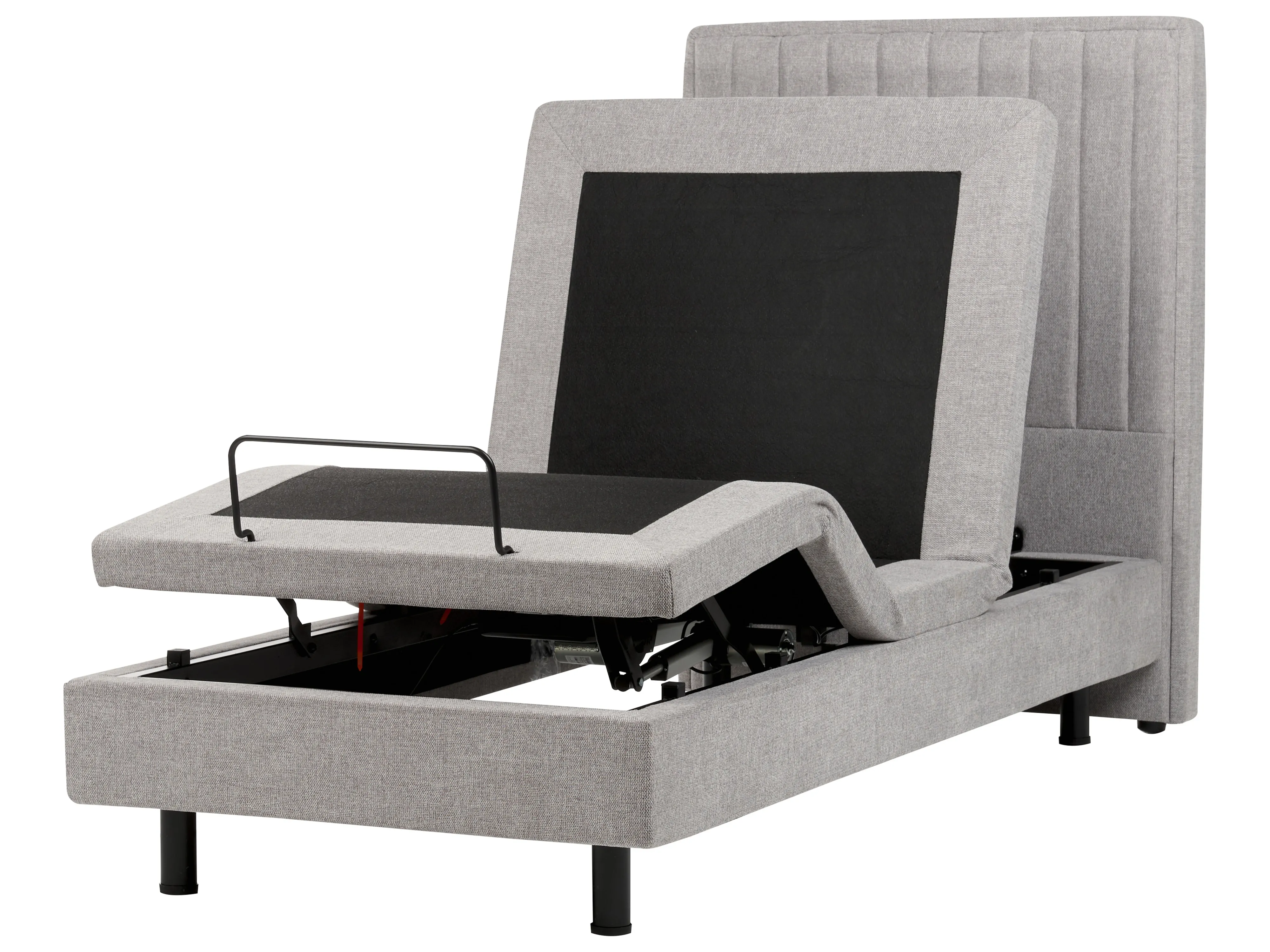 Verstelbaar bed Stof CASTELLAN 90 x 200 cm Lichtgrijs