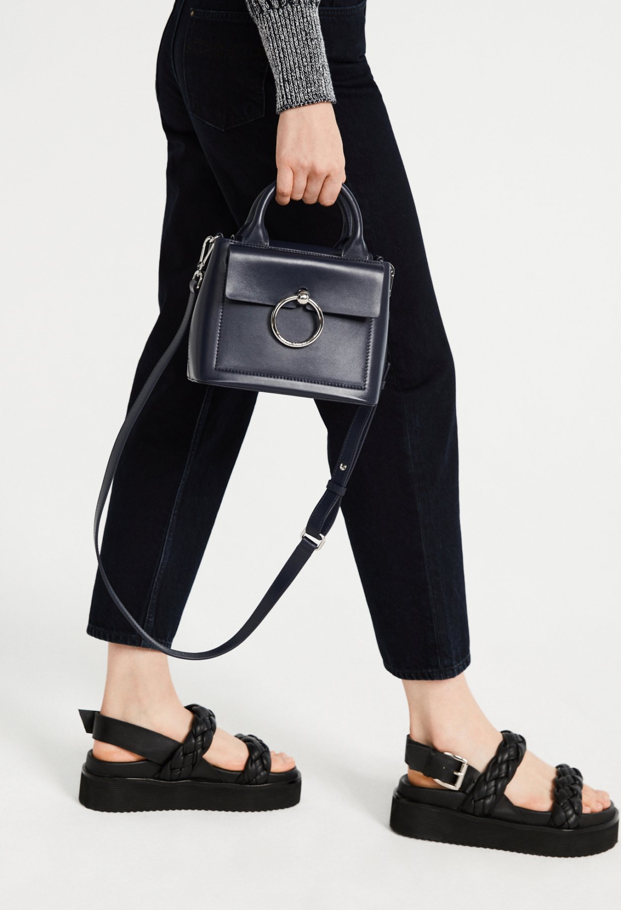 Sac Anouck mini cuir marine