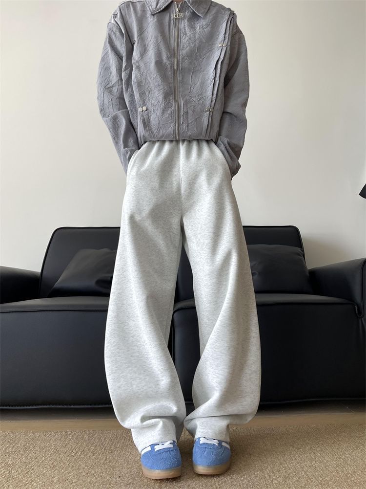 VEAZ - Mid Rise Plain Straight Leg Sweatpants