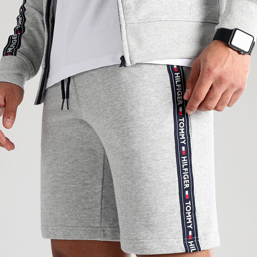Short Jogging A Bandes 0707 Gris Chiné