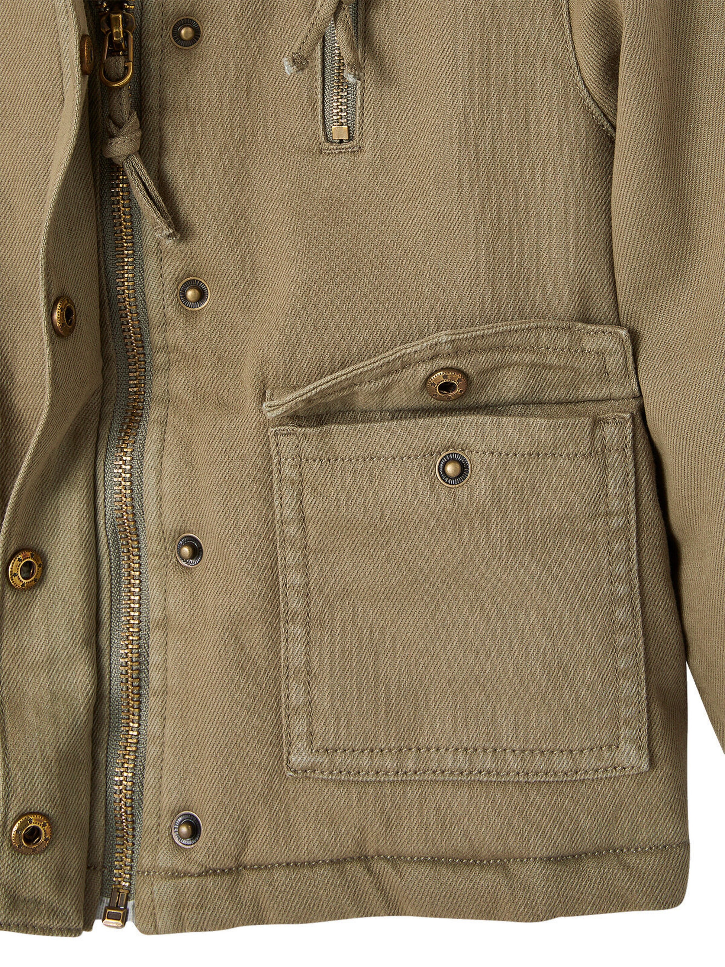 Vertbaudet Gesteppte Mädchen Jacke mit Stickerei hinten khaki