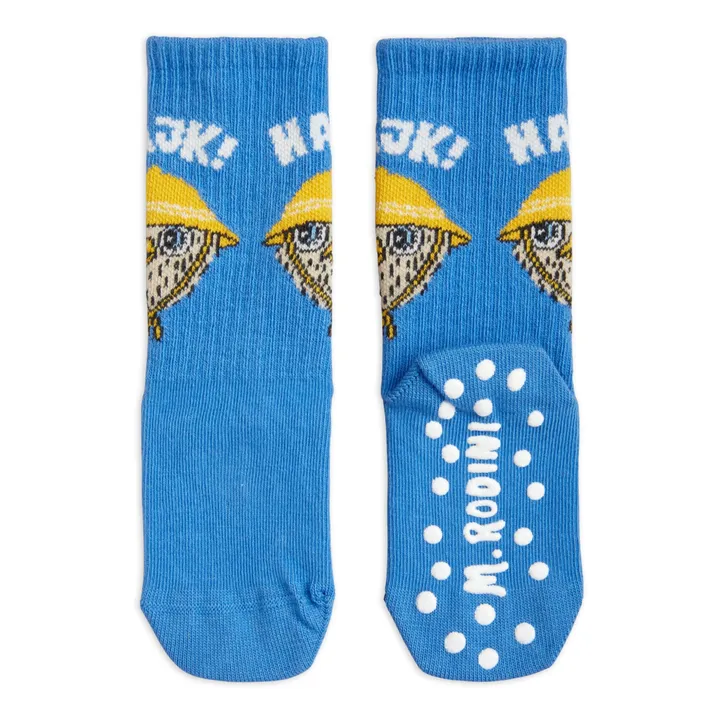 Mini Rodini Chaussettes Antidérapantes Najk Coton Bio | Bleu