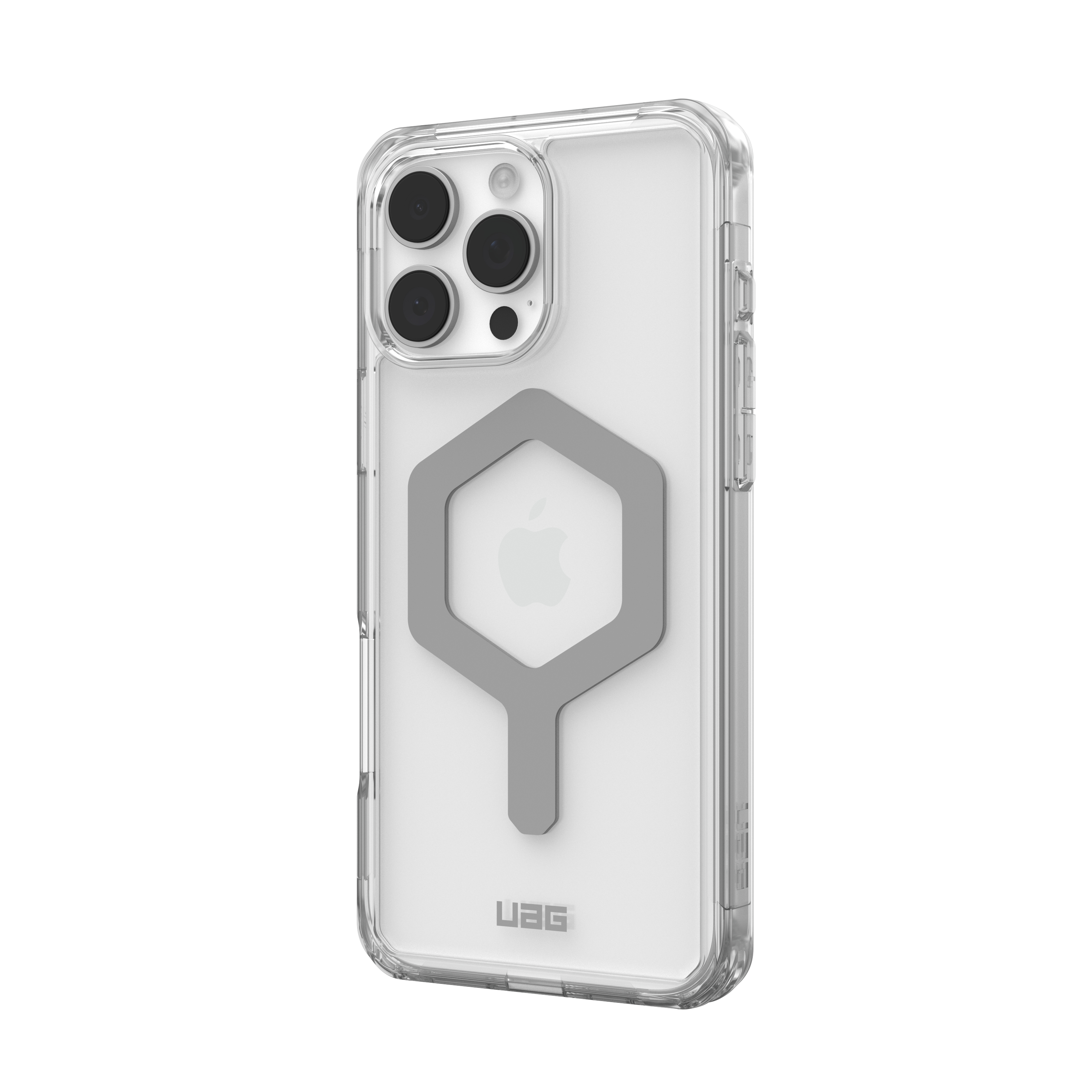 iPhone 16 Pro Max MagSafe Hybrid Schutzhülle Plyo (114481114333) - Transparent (Silber)