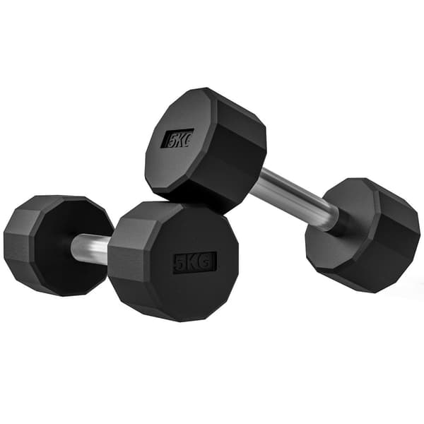Dumbbell sett 10 kg, metall manual sett, sett med 2 sklisikre manualer, for styrketrening og kondisjon, svart