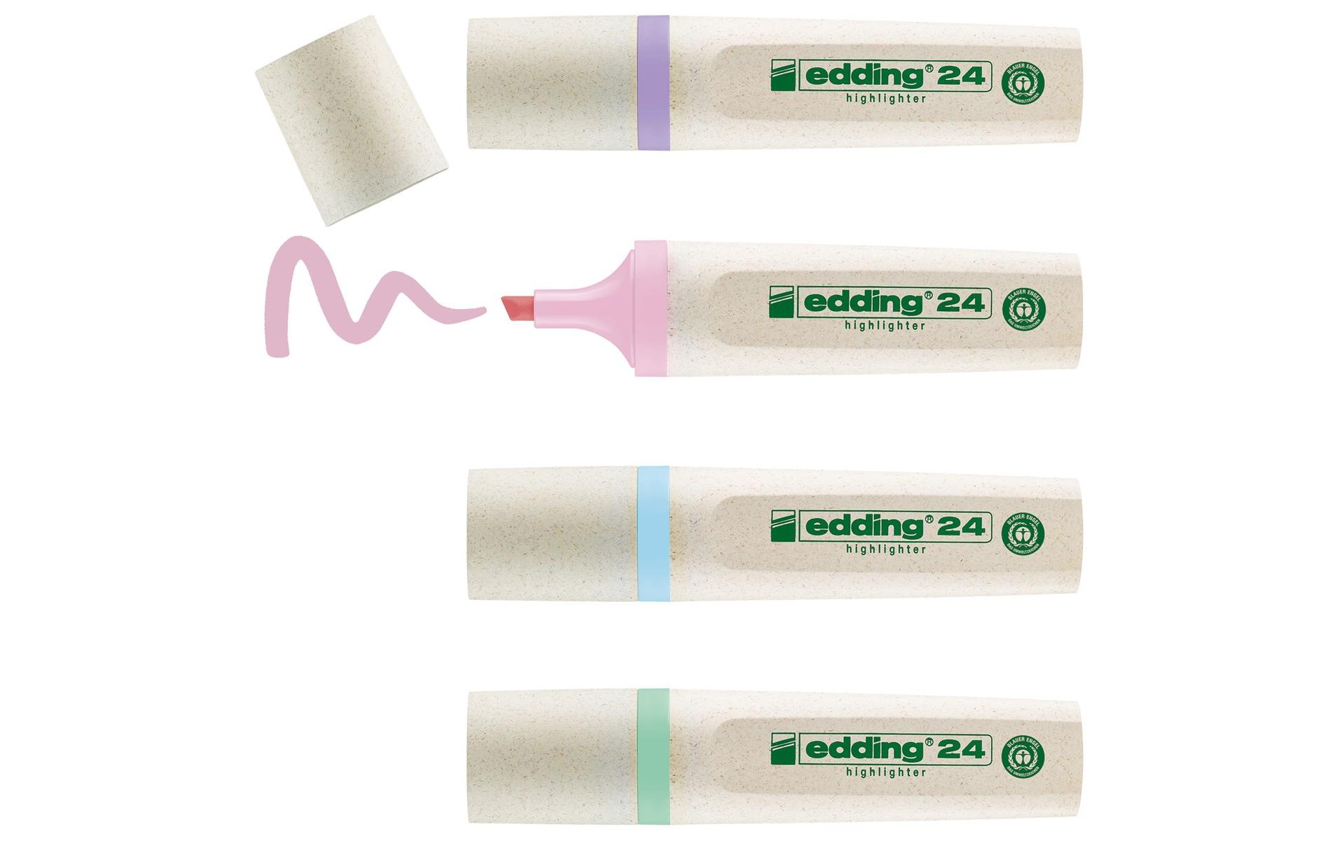 Textmarker 24 EcoLine Pastell 4 Stück assortiertUmweltfreundlicher Textmarker