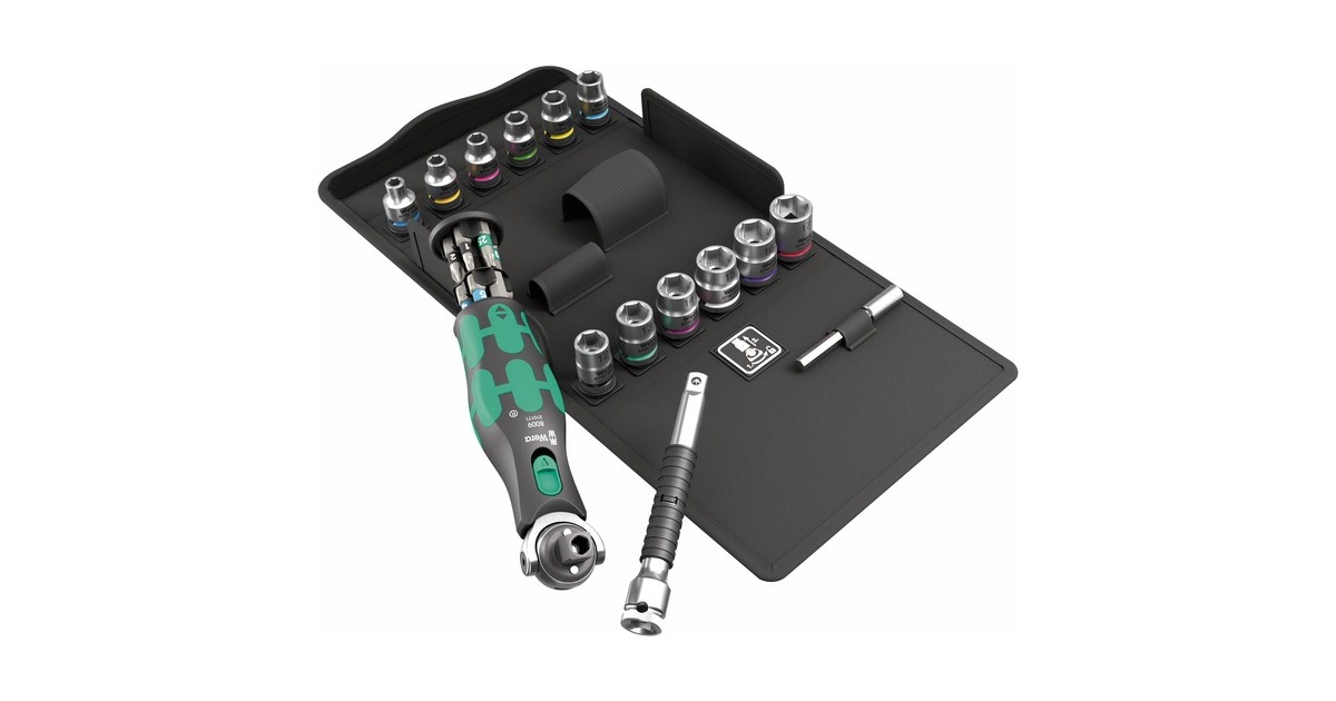 Wera8009 Zyklop Pocket Set 3 bitset  (Zwart/groen, 27‑delig)
