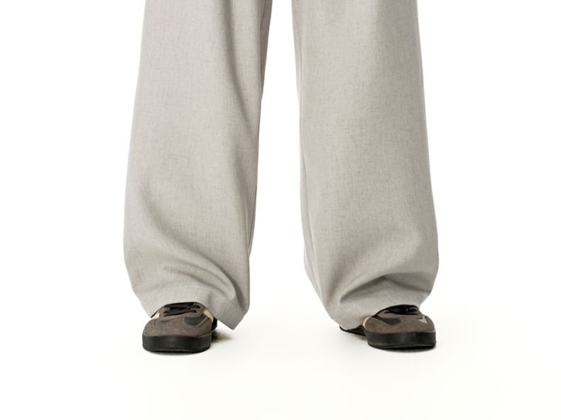 Newin - Losse linnen broek met rechte pijpen