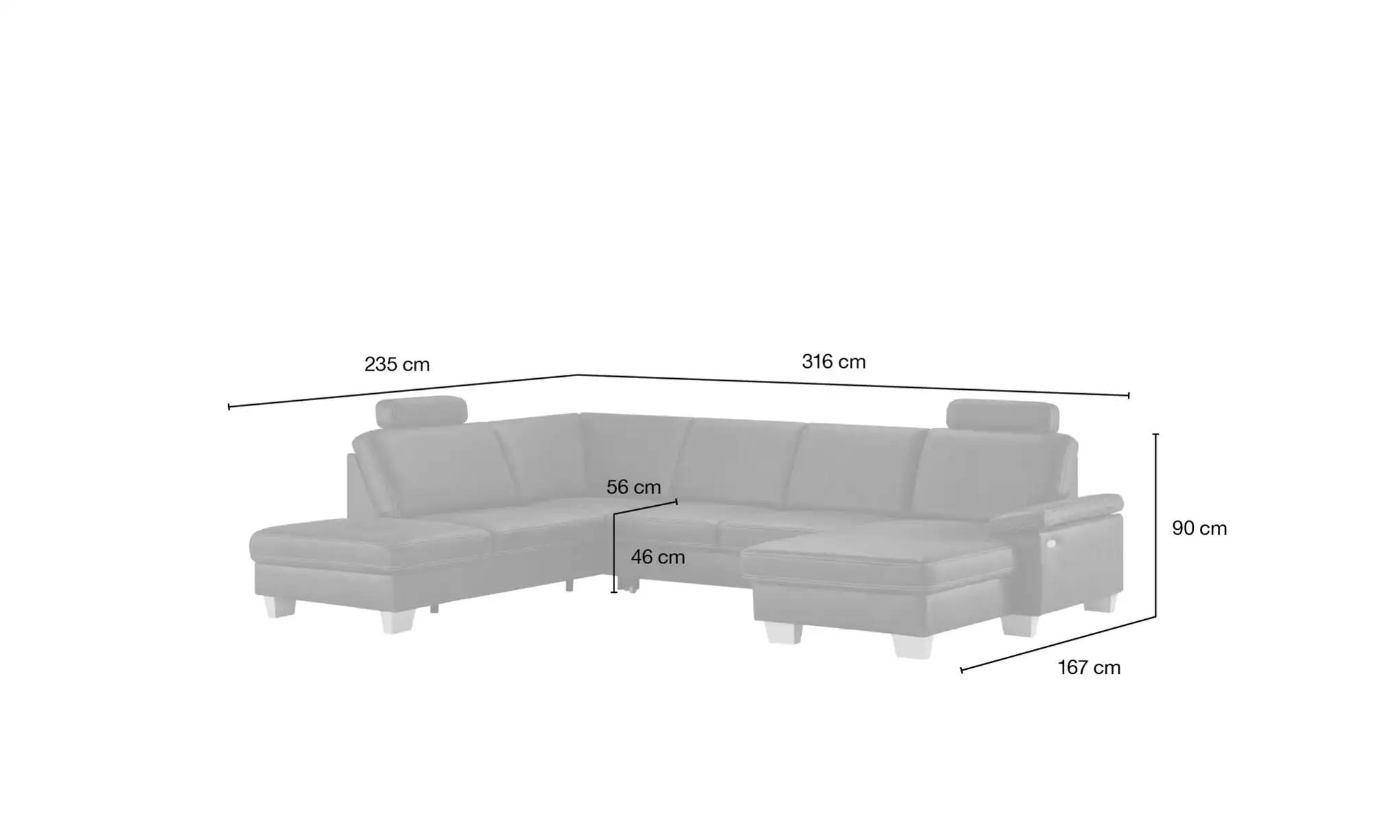 meinSofa Wohnlandschaft  Kunstleder Samu