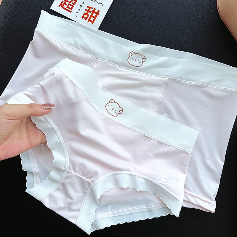 Pancherry - Matching set voor koppels: slipje met berenprint + boxershorts