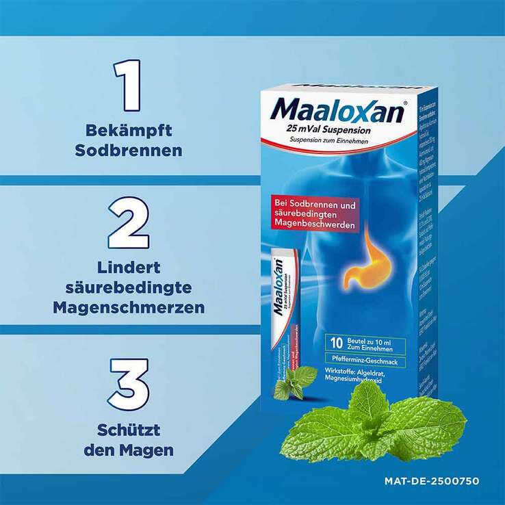 Maaloxan 25 mVal Suspension, 20X10 ml