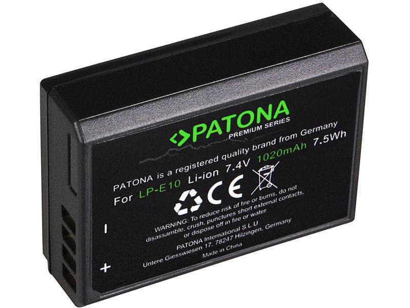 Patona Premium Akku für Canon LP-E10 EOS 1200D Premium Batteriesatz für Canon