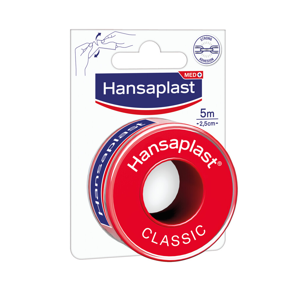 2x Hansaplast Hechttape Classic 5 m x 2,5 cm