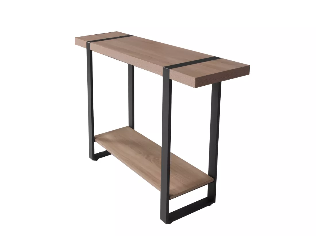 Console SINTRA 120X30 cm / Décor Chêne blanchi et métal noir